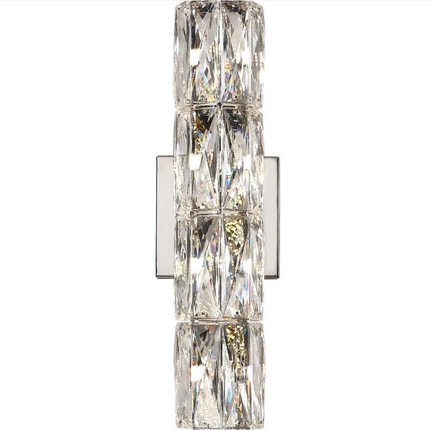 Asterin Crystal Sconce With Clear Shade And Stainless Steel Frame | Temsk