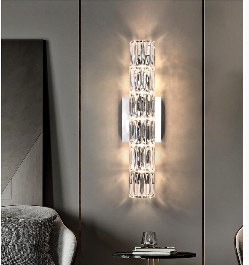 Asterin Crystal Sconce With Clear Shade And Stainless Steel Frame | Temsk