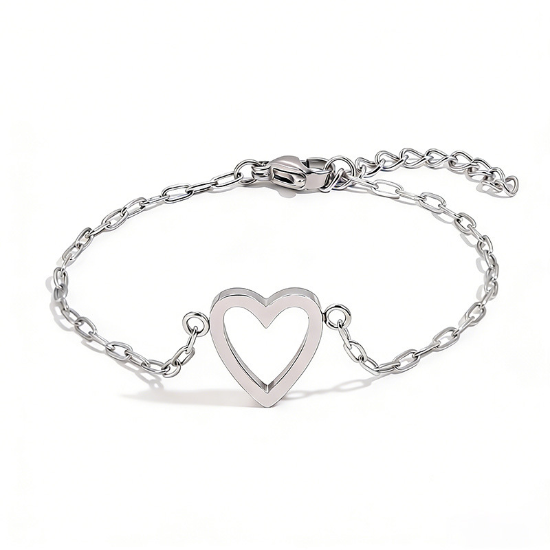 Couple Heart Chain Adjustable Bracelet For Matching Jewelry | Temsk