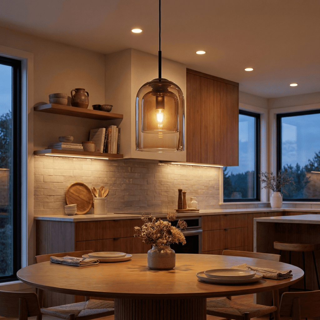 Glass Pendant Light Fixture With Single Light In Modern Nordic Style | Temsk