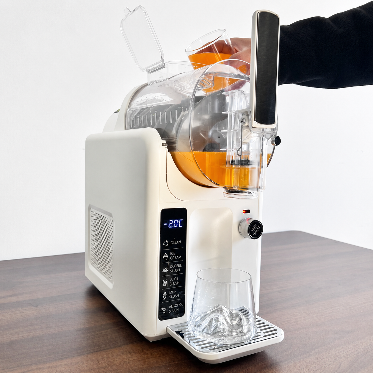 Theken-Doppel-Schüssel-Slushy-Maschine für gefrorene Getränke | Temsk