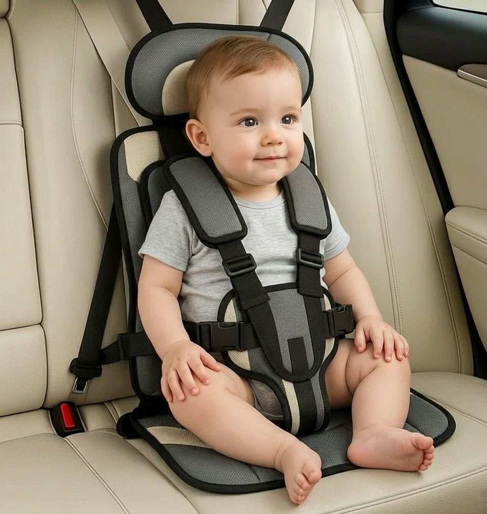 Kids Portable Travel Car Seat Booster With Safety Harness | Temsk