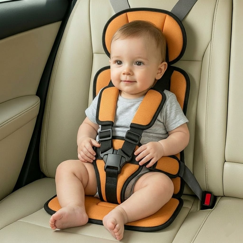 Kids Portable Travel Car Seat Booster With Safety Harness | Temsk