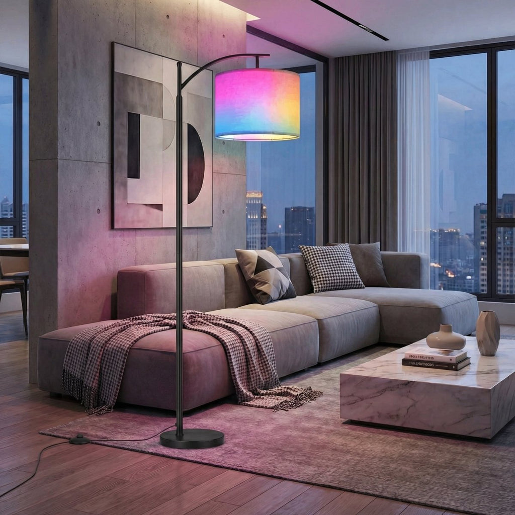 Chytrá Bluetooth stmívatelná LED stojací lampa s nastavitelným ambientním osvětlením | Temsk