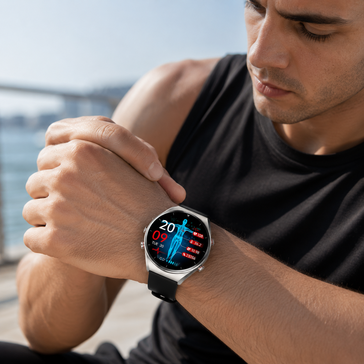 Smartwatch Fitness-Tracker mit Herzfrequenzmesser und täglicher Aktivitätsverfolgung | Temsk