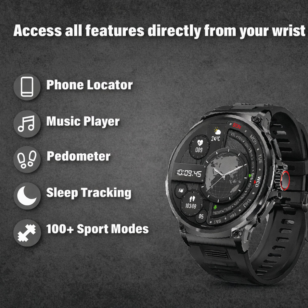 Robuste Outdoor-Smartwatch für Mehrsportaktivitäten und den täglichen Gebrauch | Temsk