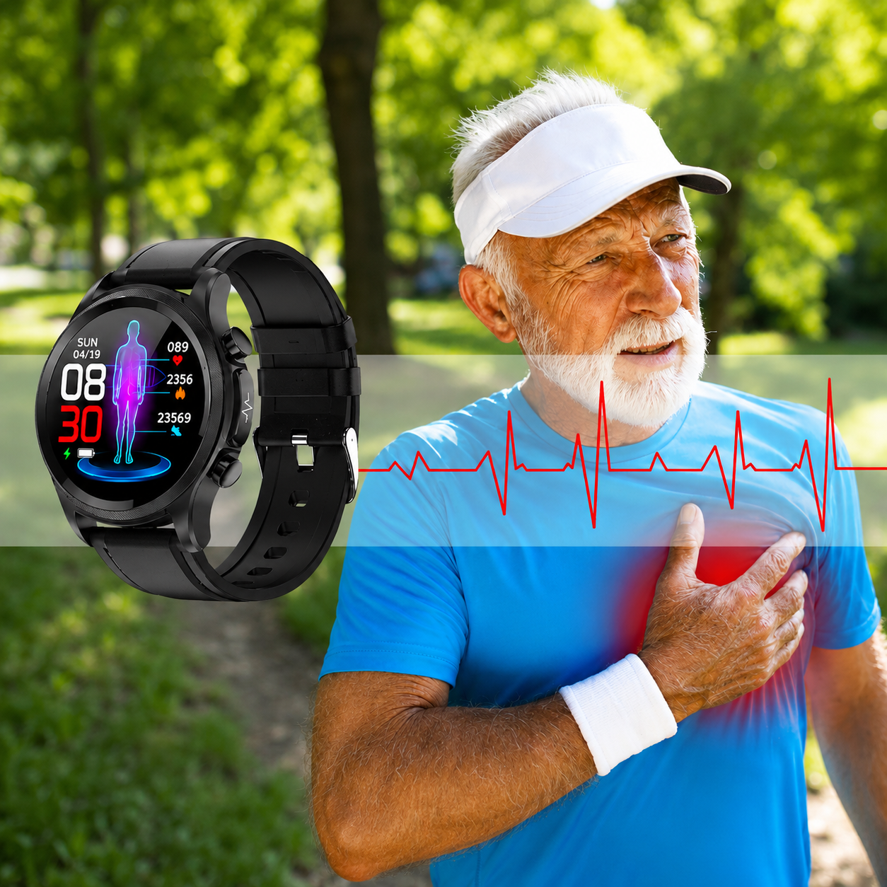 Smartwatch Fitness-Tracker mit Herzfrequenzmesser für die Gesundheit | Temsk