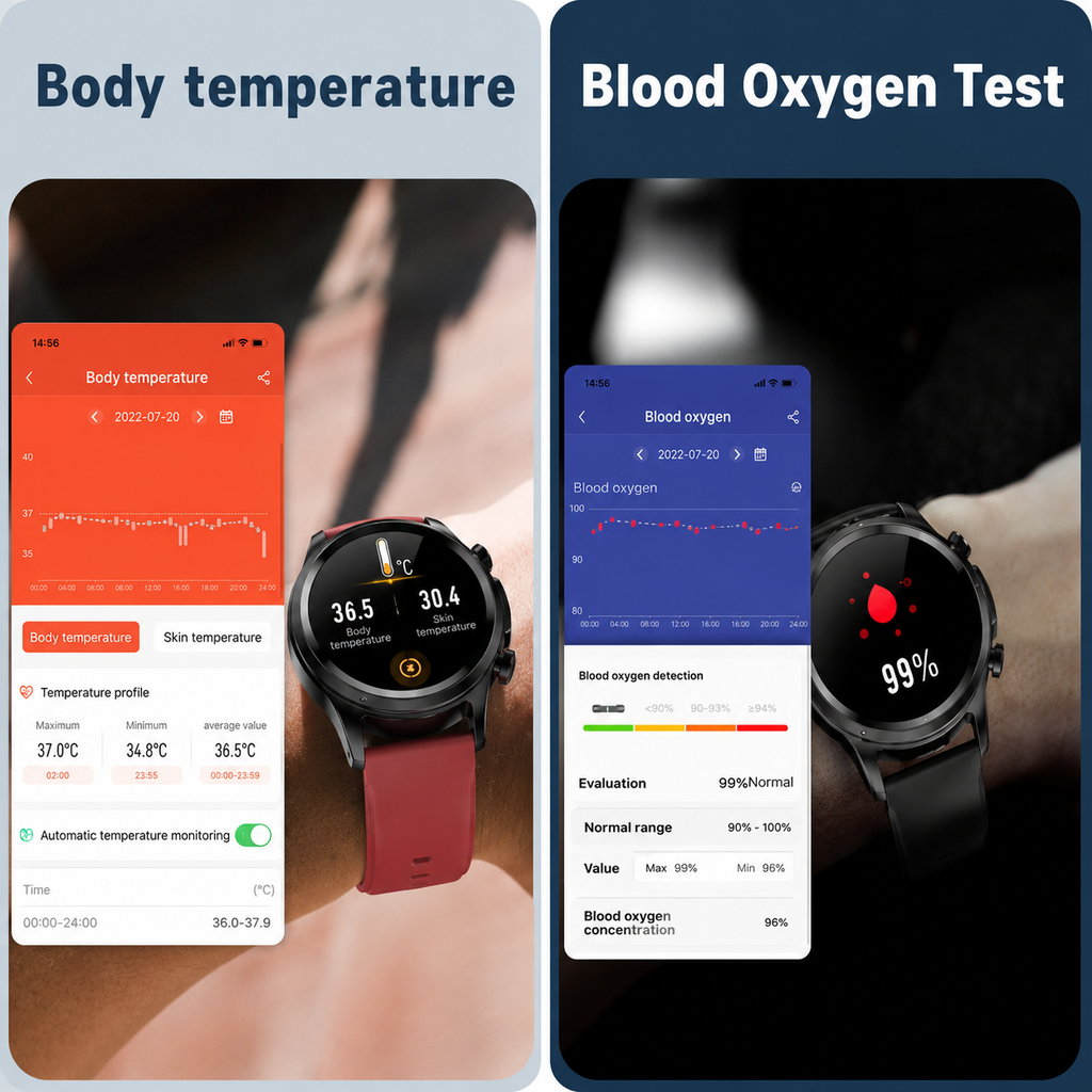 Smartwatch Fitness-Tracker mit Herzfrequenzmesser für die Gesundheit | Temsk
