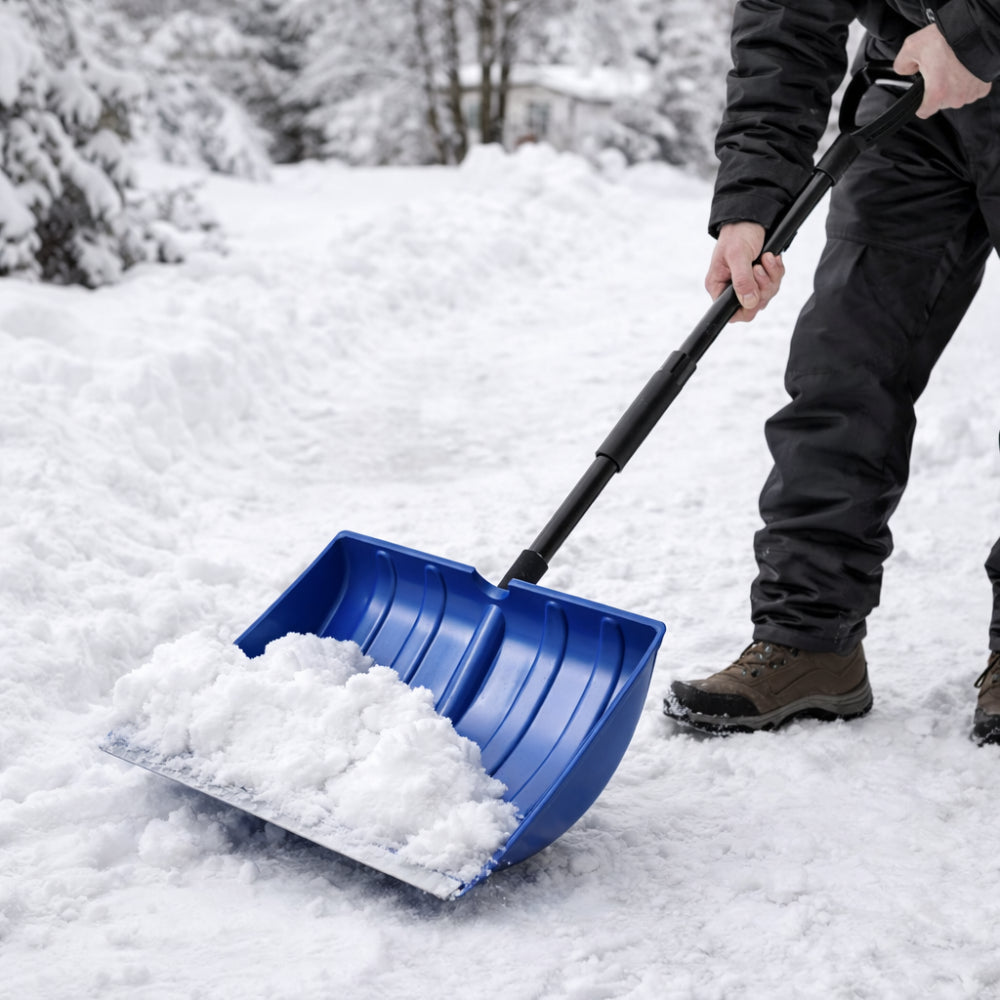 Snow Shovel With Adjustable Handle And Wide Blade Plastic Scoop Tool | Temsk