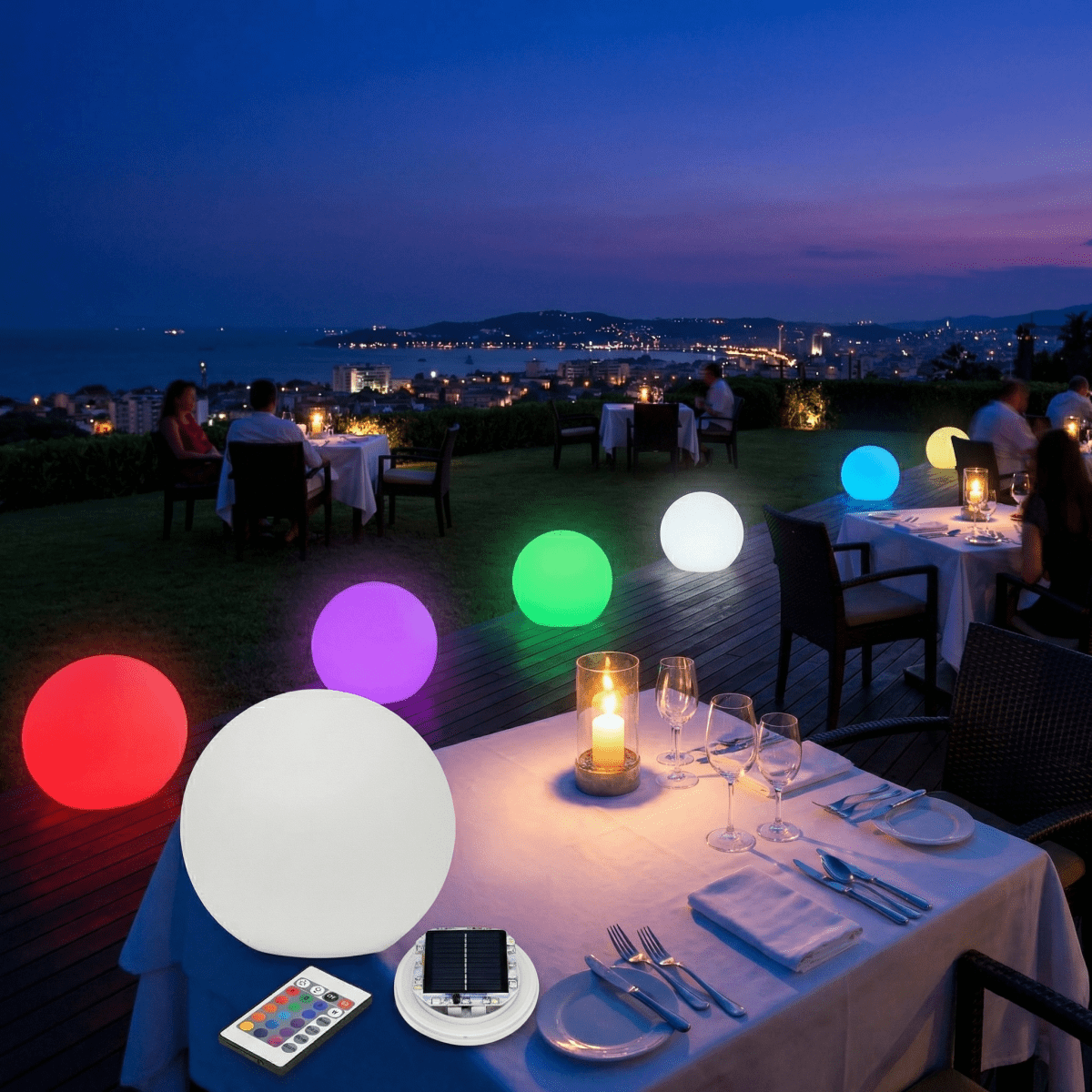 Luce da giardino sferica LED alimentata a energia solare per illuminazione esterna | Temsk