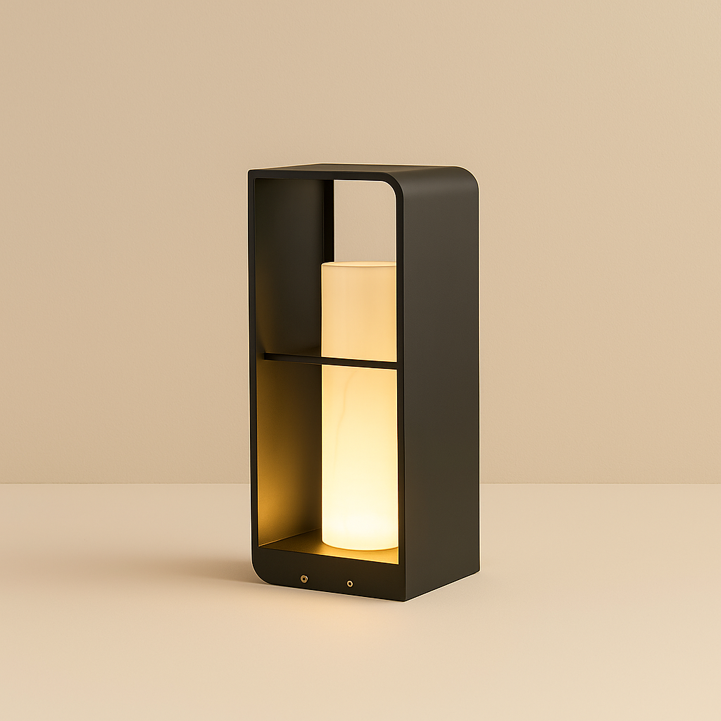 NovaLume Modern Elegant Solar Garden Light With Marble Look Accent | Temsk
