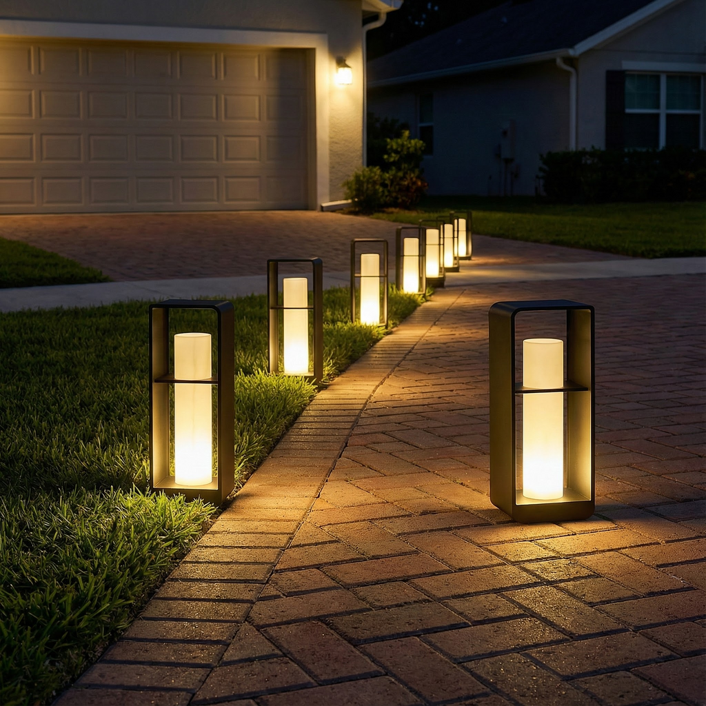 NovaLume Modern Elegant Solar Garden Light With Marble Look Accent | Temsk