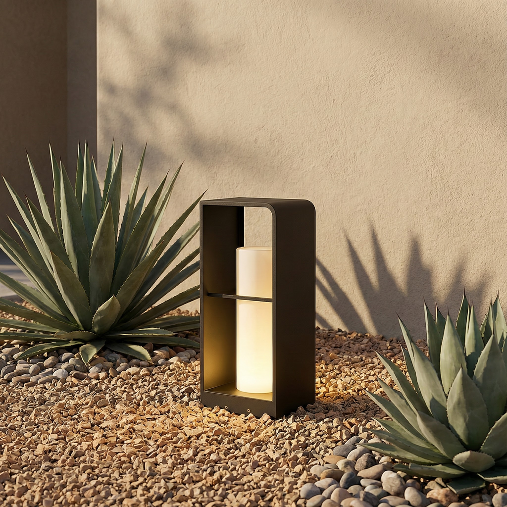 NovaLume Modern Elegant Solar Garden Light With Marble Look Accent | Temsk