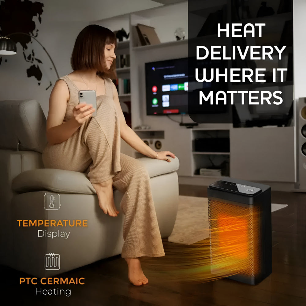 Innenraumheizung mit Thermostat und Timer, oszillierende Wärme | Temsk