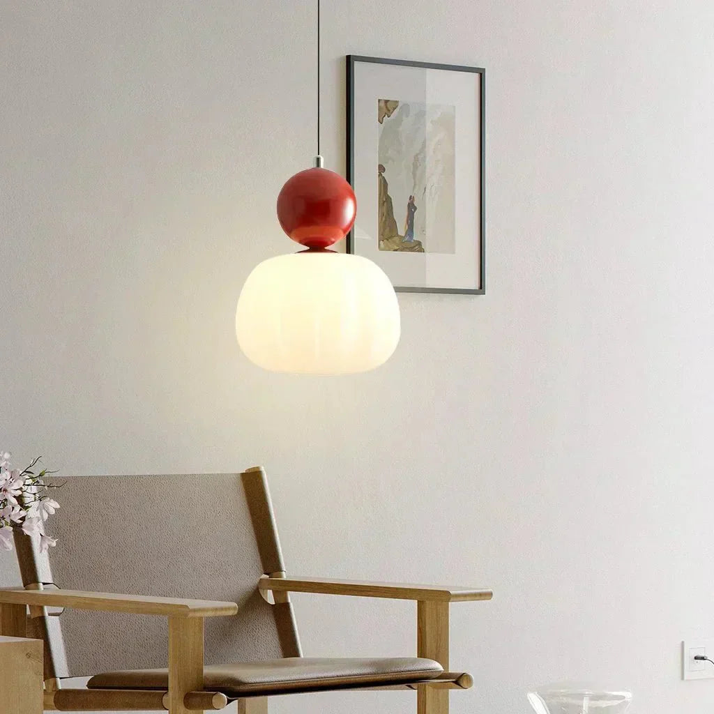 Sphere Pendant Light With Diffuser And Metallic Accents, 12-Inch | Temsk