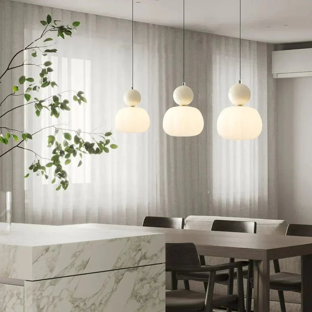 Sphere Pendant Light With Diffuser And Metallic Accents, 12-Inch | Temsk