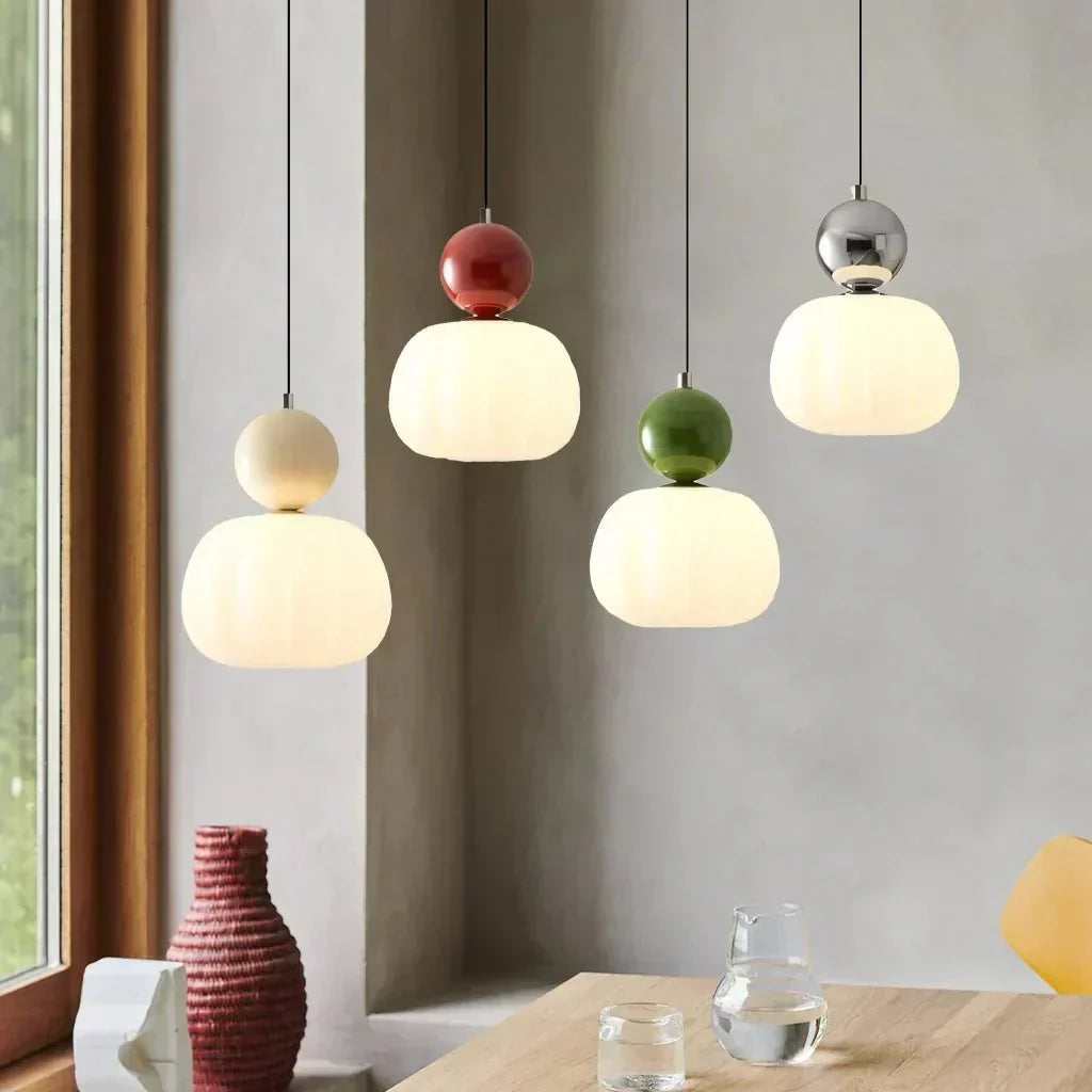 Sphere Pendant Light With Diffuser And Metallic Accents, 12-Inch | Temsk