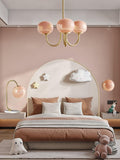 Metal Frame Spherical Glass Shade Chandelier, 24 Inch Diameter | Temsk