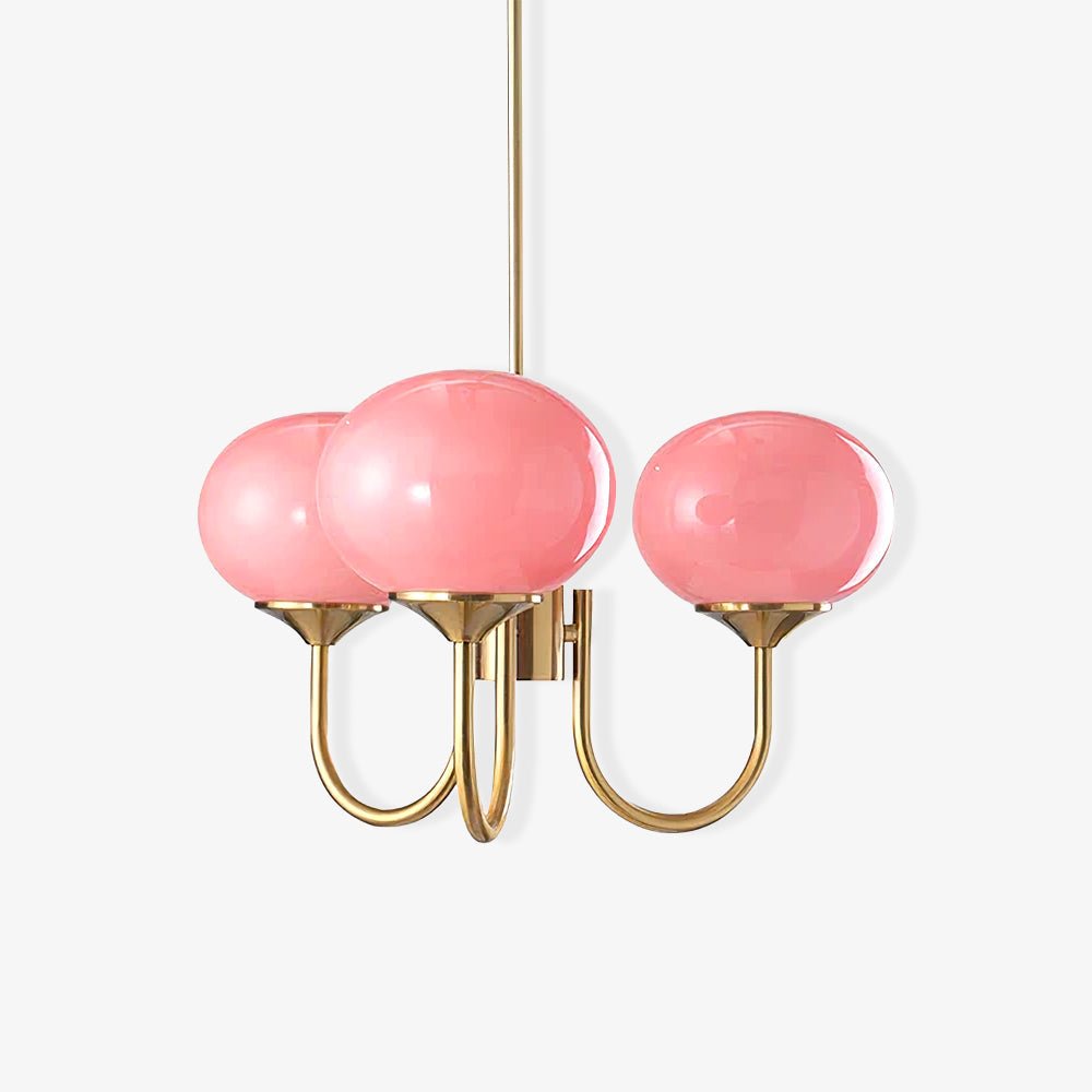 Metal Frame Spherical Glass Shade Chandelier, 24 Inch Diameter | Temsk
