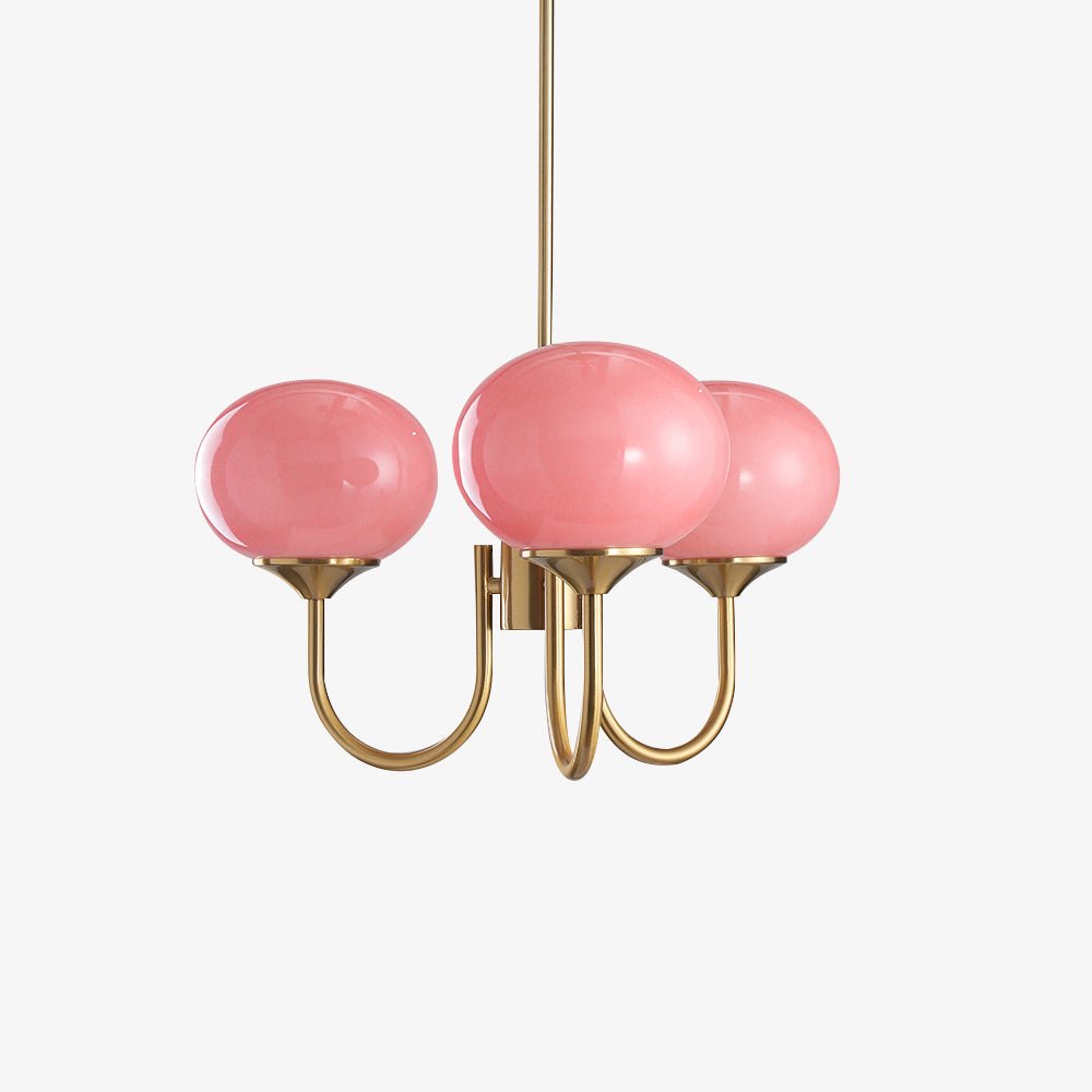 Metal Frame Spherical Glass Shade Chandelier, 24 Inch Diameter | Temsk