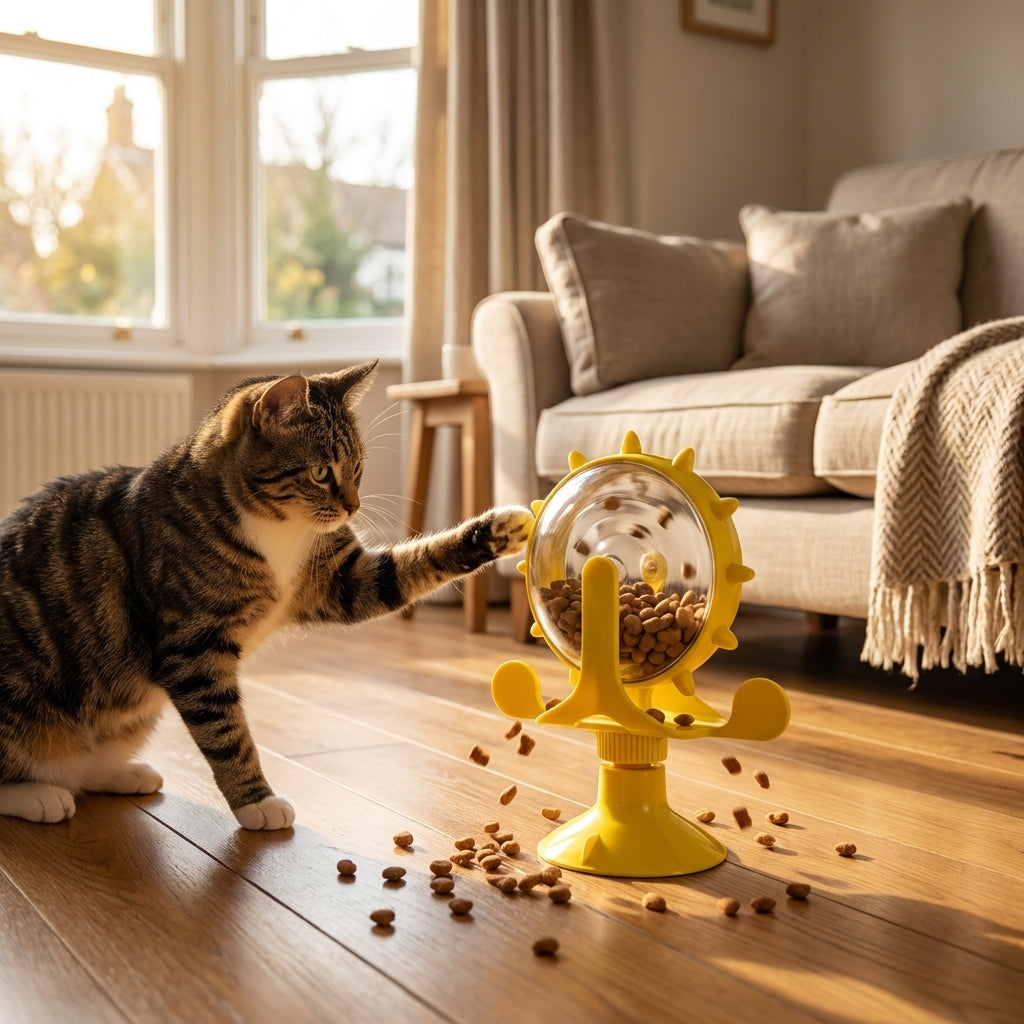 Rotating Treat Dispenser For Cats And Dogs With Suction Base ABS And TPR | Temsk