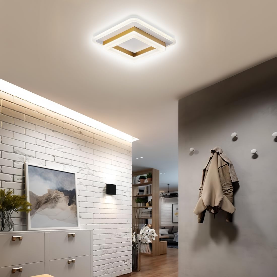 Overlapping Square Frame Ceiling Light Fixture, Modern Design | Temsk