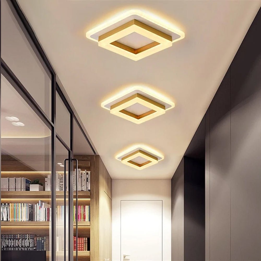 Overlapping Square Frame Ceiling Light Fixture, Modern Design | Temsk