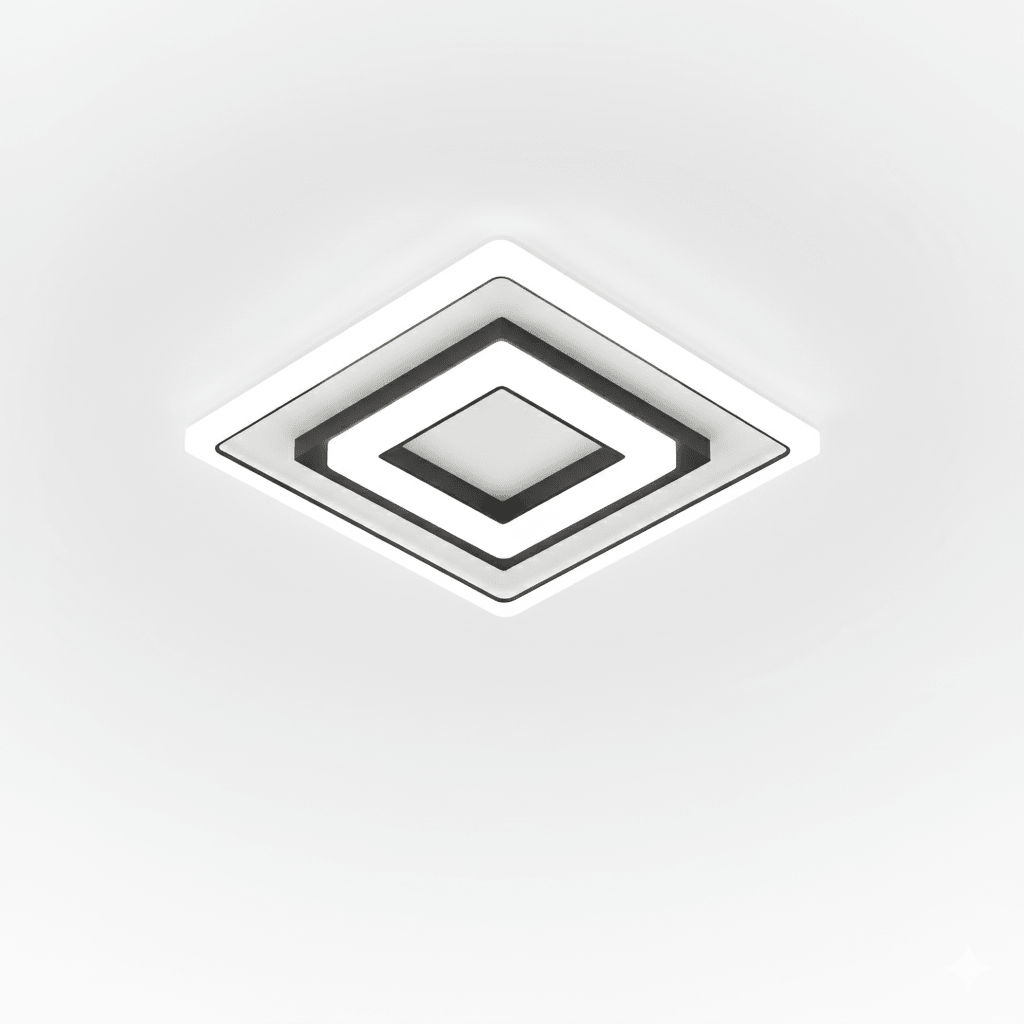 Overlapping Square Frame Ceiling Light Fixture, Modern Design | Temsk