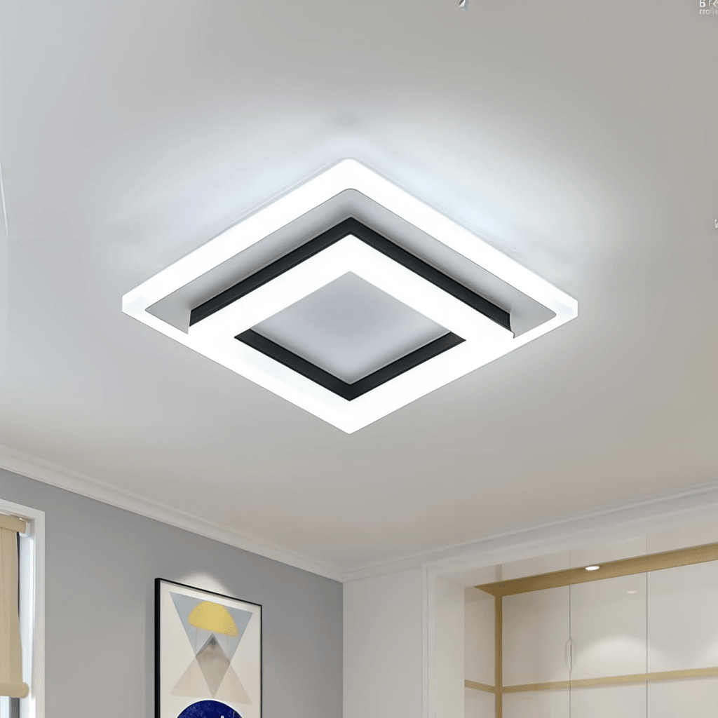 Overlapping Square Frame Ceiling Light Fixture, Modern Design | Temsk