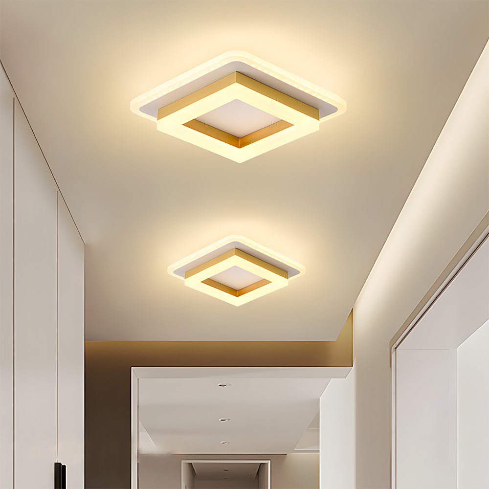 Overlapping Square Frame Ceiling Light Fixture, Modern Design | Temsk