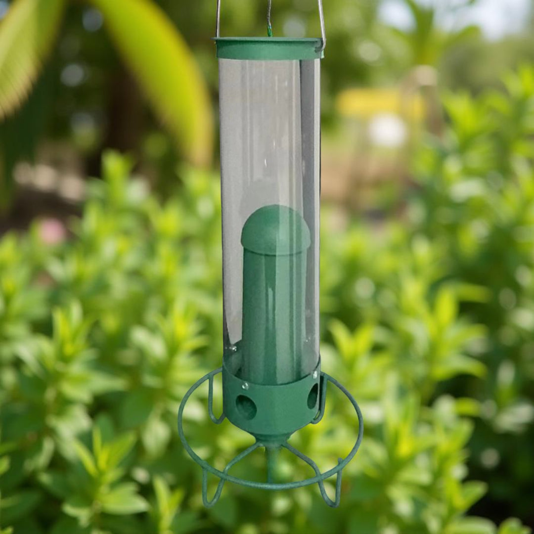 Metal Squirrel Resistant Tube Bird Feeder For Outdoor Backyard Use | Temsk
