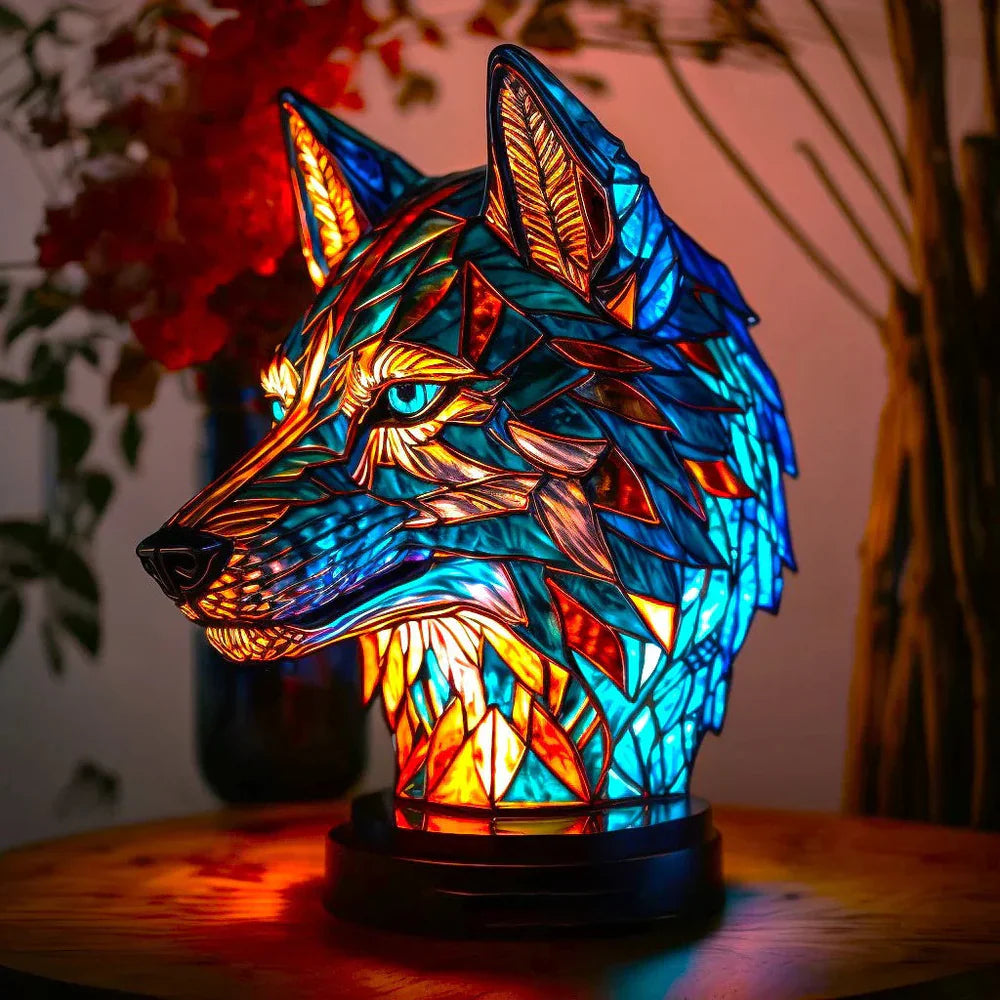 Stained Glass Lamp Animal Table Sculpture For Home Decor | Temsk