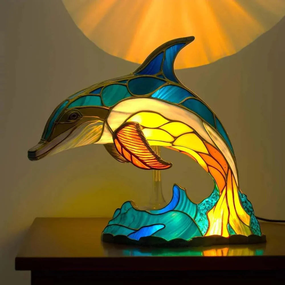 Stained Glass Lamp Animal Table Sculpture For Home Decor | Temsk