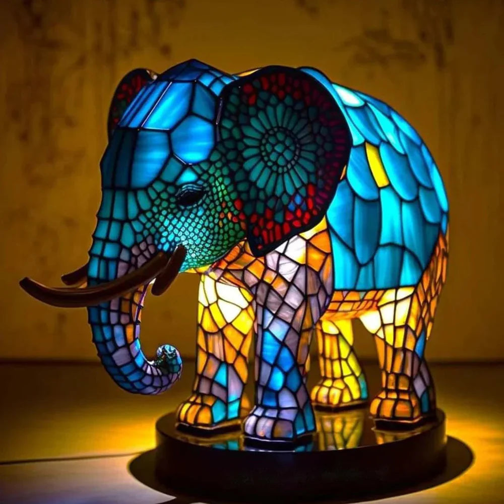 Stained Glass Lamp Animal Table Sculpture For Home Decor | Temsk