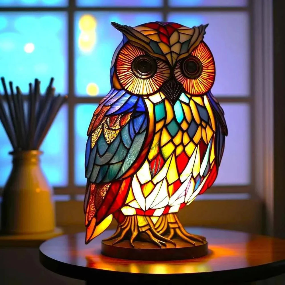Stained Glass Lamp Animal Table Sculpture For Home Decor | Temsk