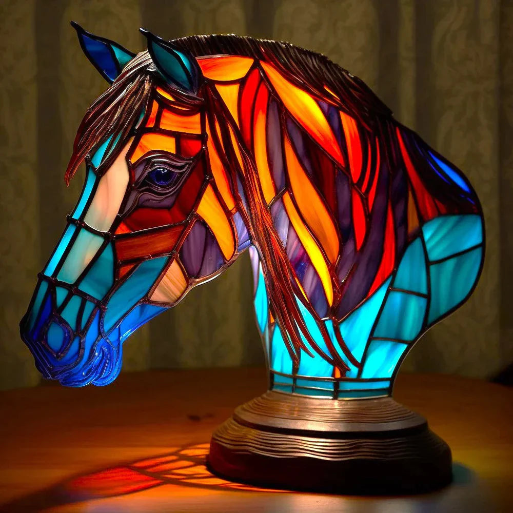 Stained Glass Lamp Animal Table Sculpture For Home Decor | Temsk