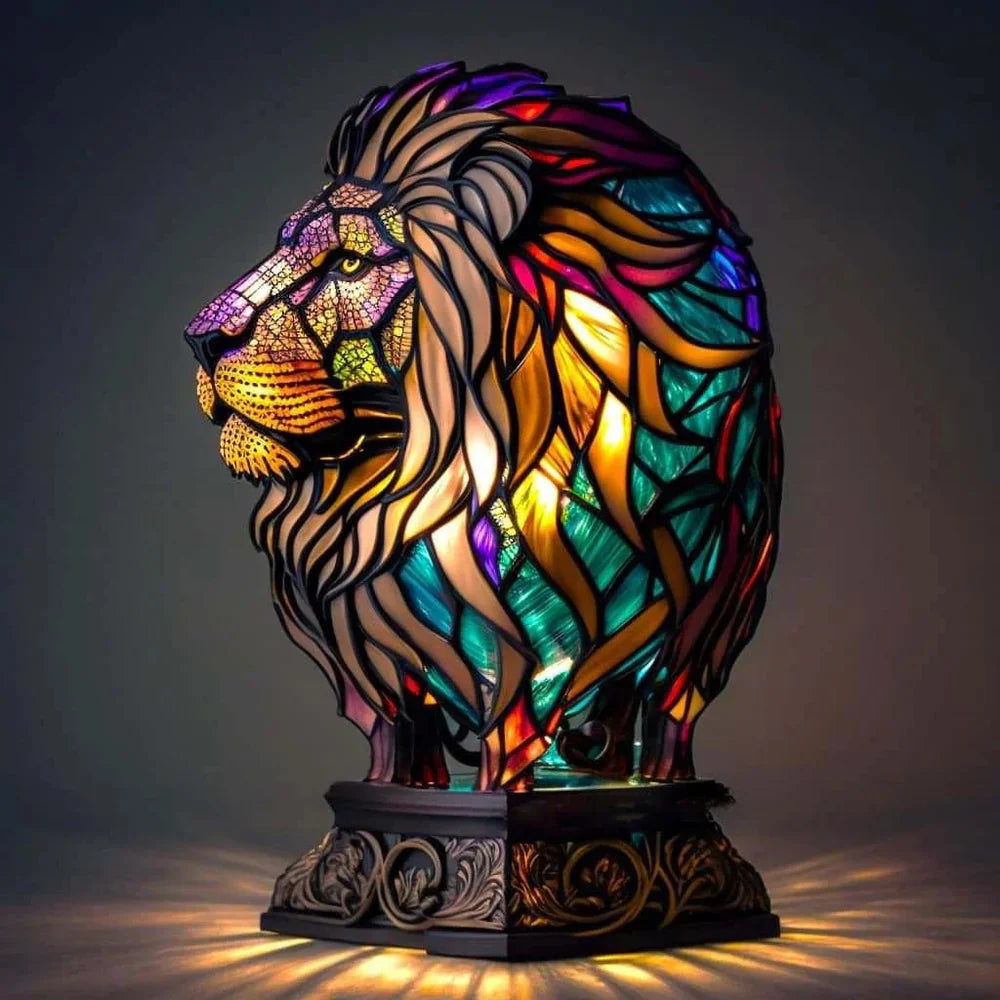 Stained Glass Lamp Animal Table Sculpture For Home Decor | Temsk