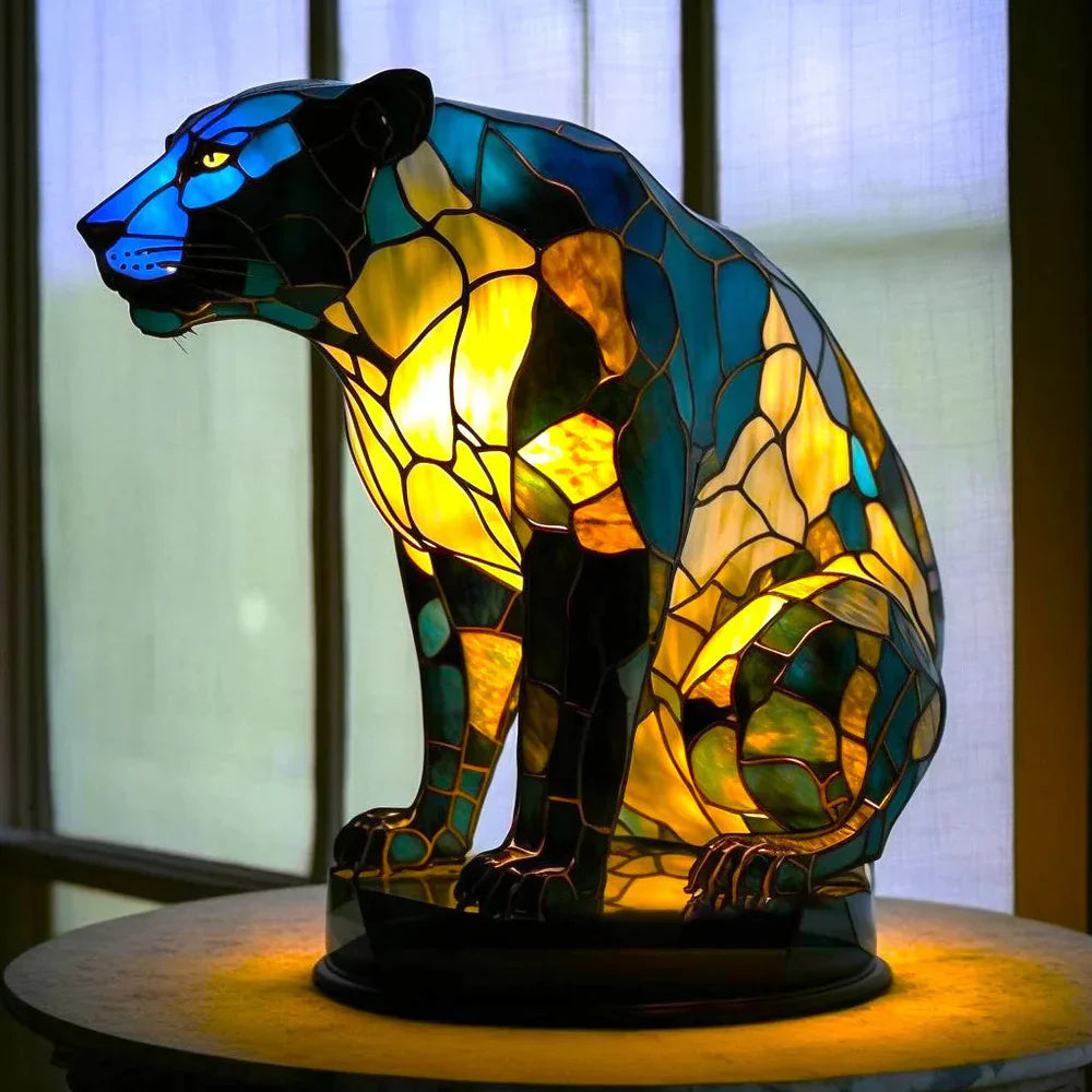 Stained Glass Lamp Animal Table Sculpture For Home Decor | Temsk