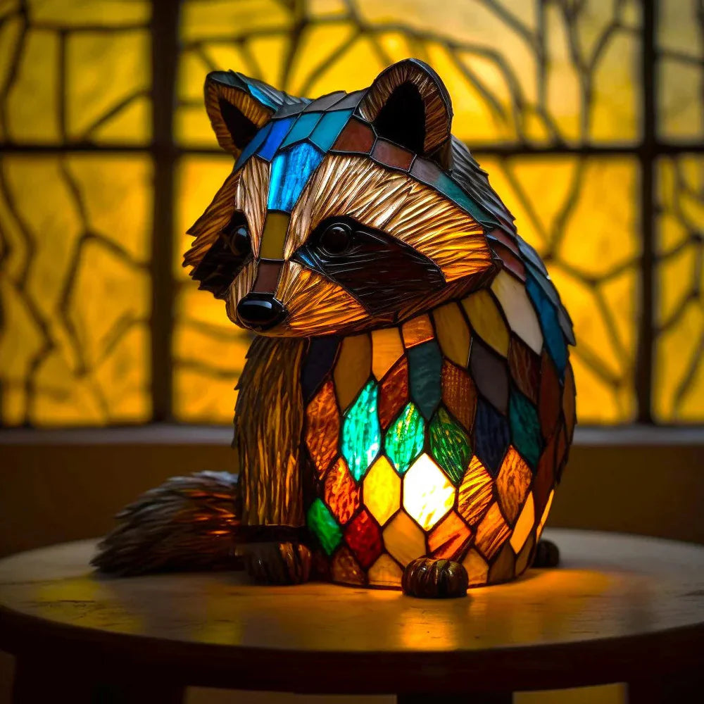 Stained Glass Lamp Animal Table Sculpture For Home Decor | Temsk