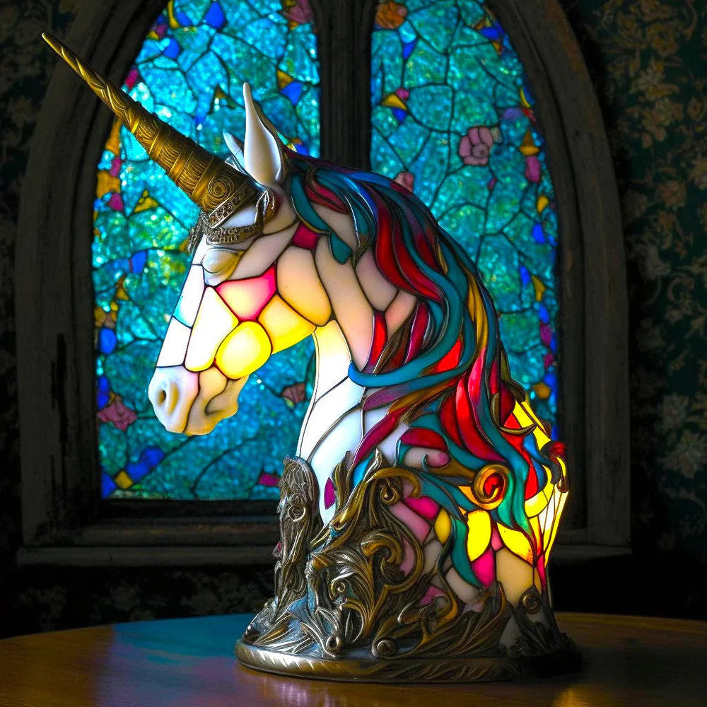 Stained Glass Lamp Animal Table Sculpture For Home Decor | Temsk