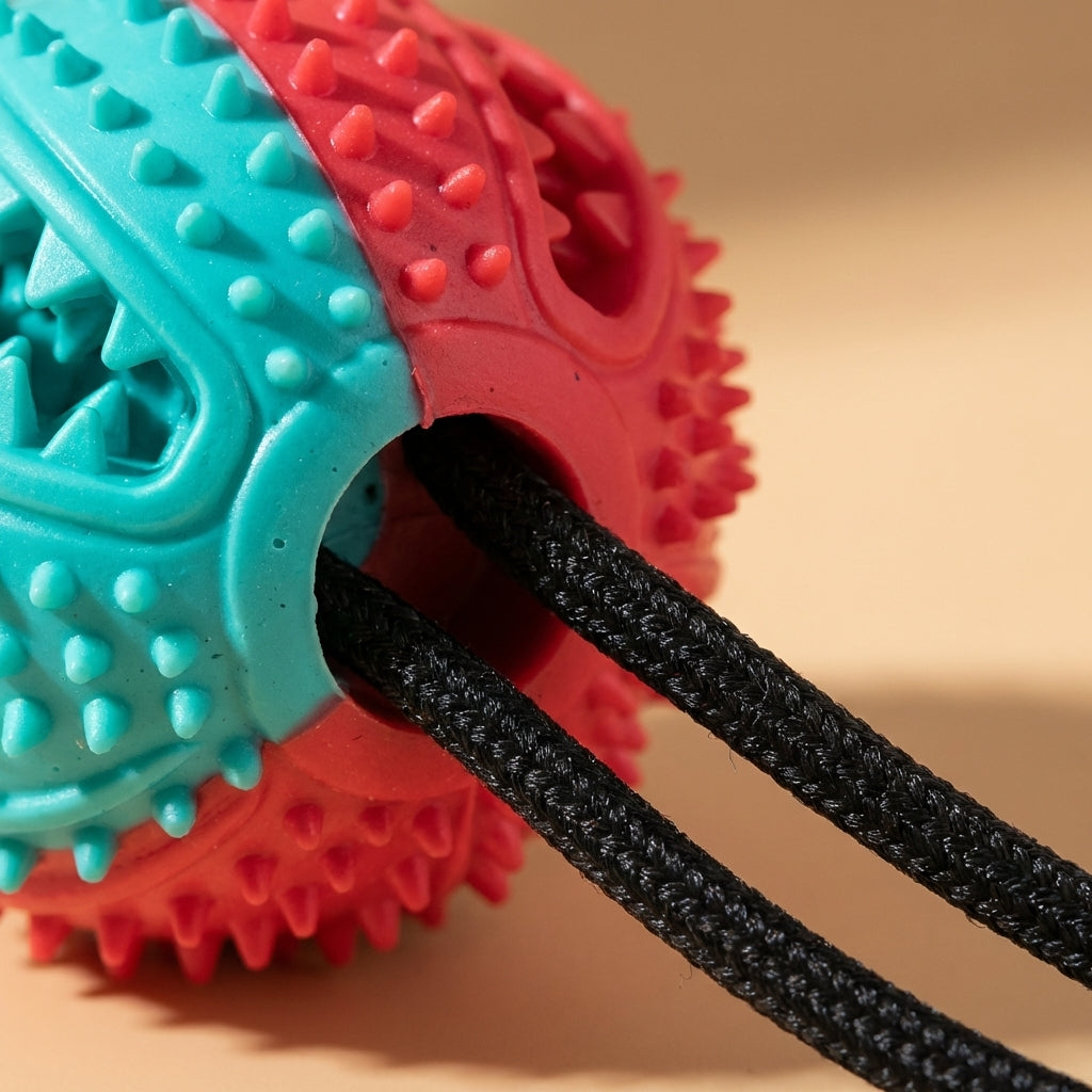 Suction Cup Tug and Chew Toy for Dogs with BPA-Free Rubber Ball on a Bungee Rope | Temsk