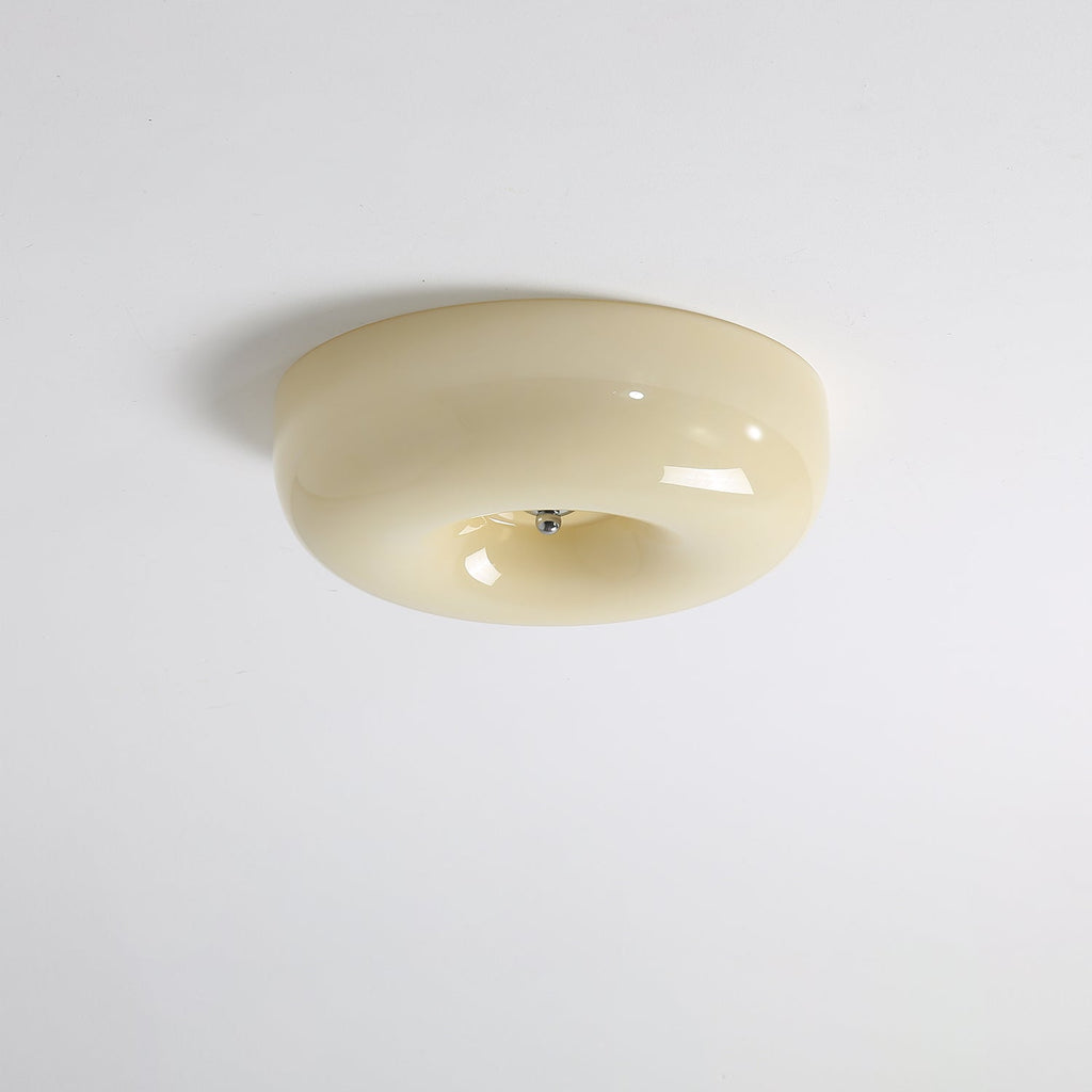 Swirl Glass Ceiling Lamp With Metal Frame Dimmable LED White Coffee Beige 32 40 46 Cm | Temsk
