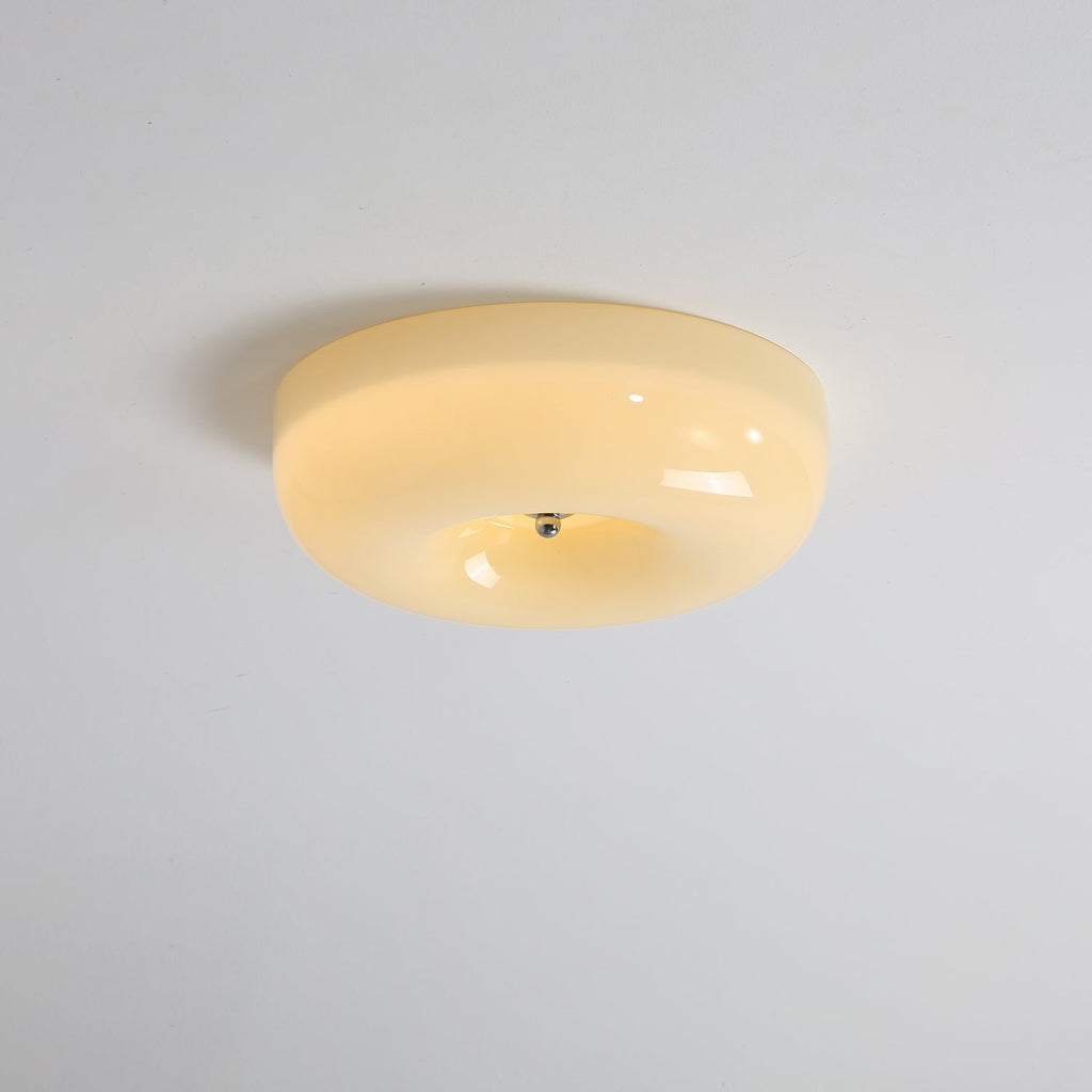 Swirl Glass Ceiling Lamp With Metal Frame Dimmable LED White Coffee Beige 32 40 46 Cm | Temsk