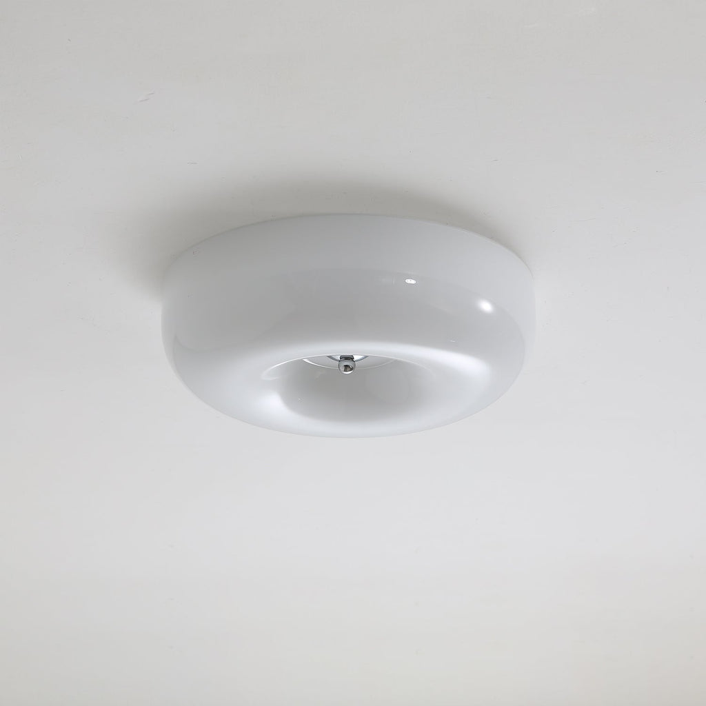 Swirl Glass Ceiling Lamp With Metal Frame Dimmable LED White Coffee Beige 32 40 46 Cm | Temsk