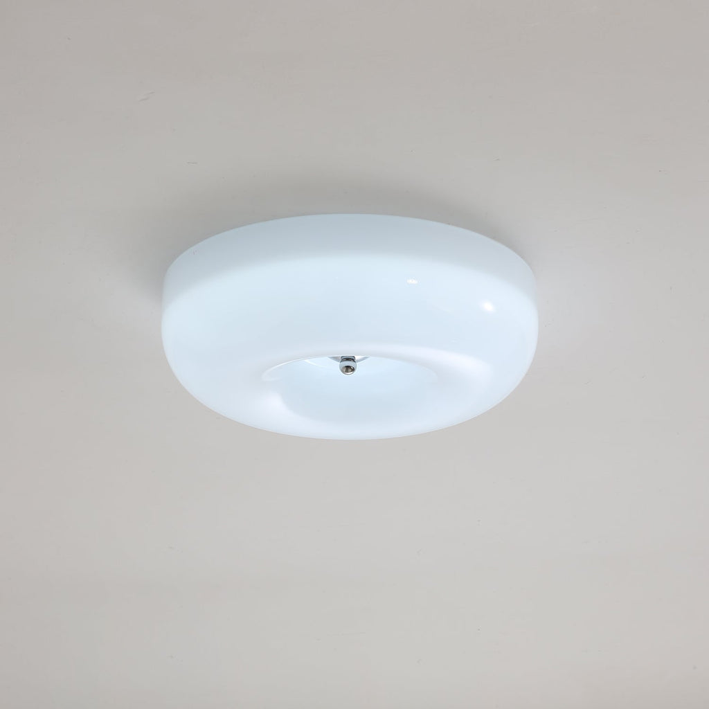 Swirl Glass Ceiling Lamp With Metal Frame Dimmable LED White Coffee Beige 32 40 46 Cm | Temsk