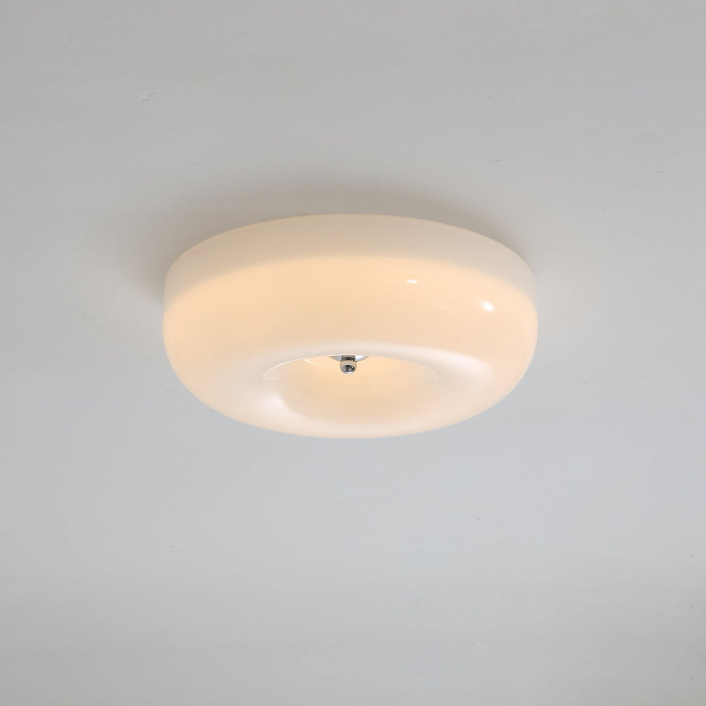 Swirl Glass Ceiling Lamp With Metal Frame Dimmable LED White Coffee Beige 32 40 46 Cm | Temsk