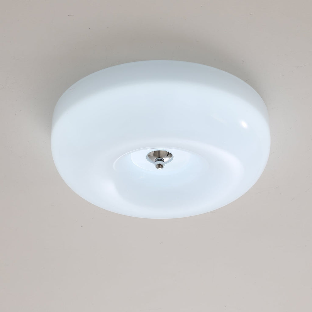 Swirl Glass Ceiling Lamp With Metal Frame Dimmable LED White Coffee Beige 32 40 46 Cm | Temsk