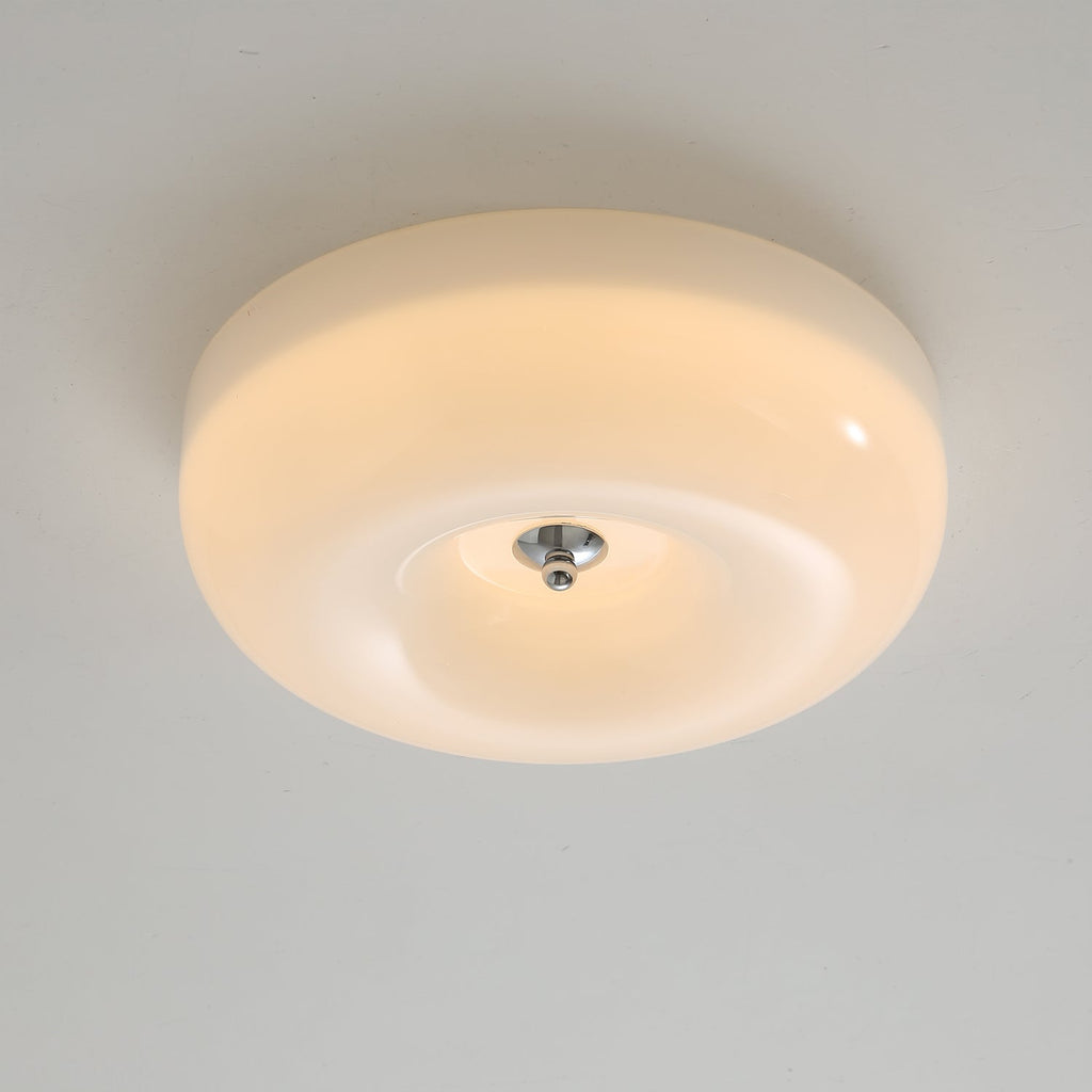 Swirl Glass Ceiling Lamp With Metal Frame Dimmable LED White Coffee Beige 32 40 46 Cm | Temsk