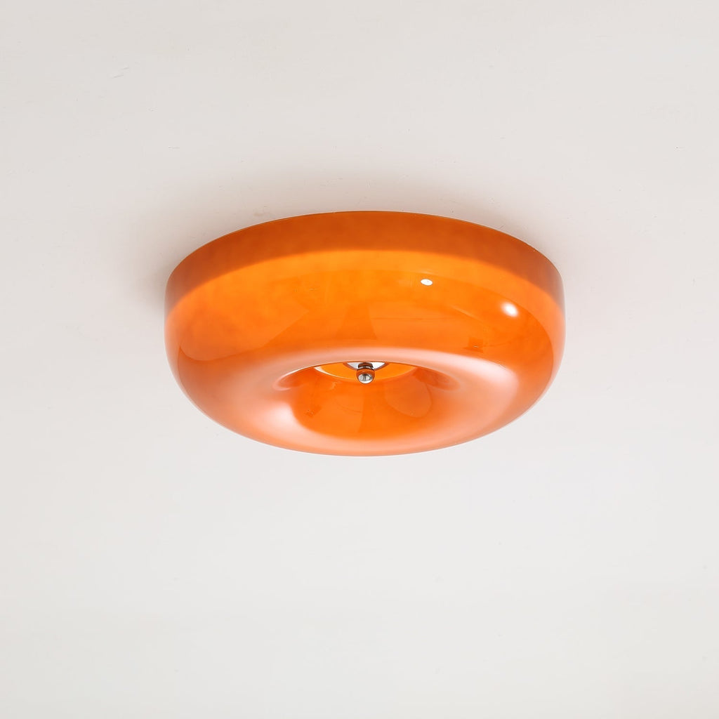 Swirl Glass Ceiling Lamp With Metal Frame Dimmable LED White Coffee Beige 32 40 46 Cm | Temsk
