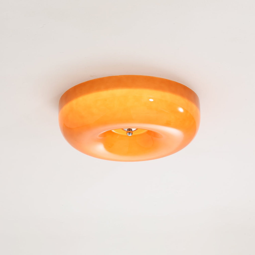 Swirl Glass Ceiling Lamp With Metal Frame Dimmable LED White Coffee Beige 32 40 46 Cm | Temsk
